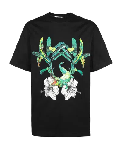 Msgm Round-necked T-shirt In Black