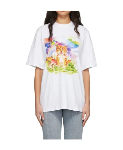 Msgm Round-necked T-shirt In White