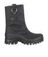 Msgm Round-toe Ankle Leather Boot In Black