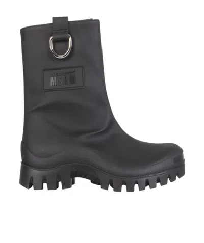 MSGM MSGM LOGO EMBOSSED SLIP-ON ANKLE BOOTS