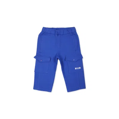 Msgm Kids' Royal Blue Cargo Pants For Baby Boy