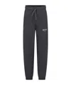 Msgm Rubberised Logo Cotton Trousers In Black