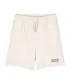 Msgm Logo-print Cotton Track Shorts In White