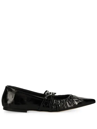 Msgm 5mm Naplak Ballerina Flats In Black