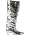 Msgm Folierte Stiefel Mit Raffung In Silber