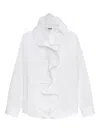Msgm Ruffle-detail Shirt In White