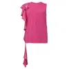 Msgm Ruffle-detail Sleeveless Top In Pink Cotton In Pink