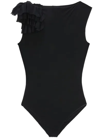 Msgm Ruffle-detailing Body In Black