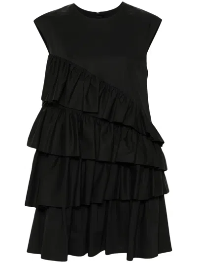 Msgm Dress With Ruffles In Black