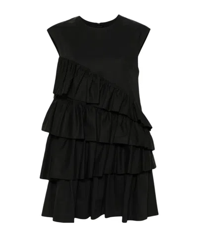 Msgm Dress With Ruffles In Black