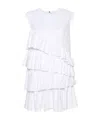 Msgm Tiered Ruffled Sleeveless Dress In White