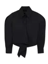 Msgm Ruffle-detailing Shirt In Black