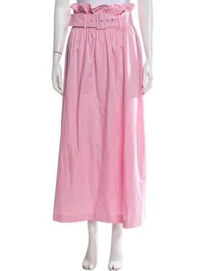 Pre-owned Msgm Ruffle Embellishment Long Skirt In Pink