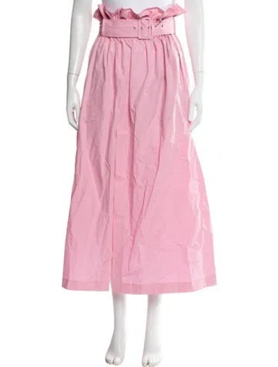 Pre-owned Msgm Ruffle Embellishment Long Skirt W/ Tags In Pink