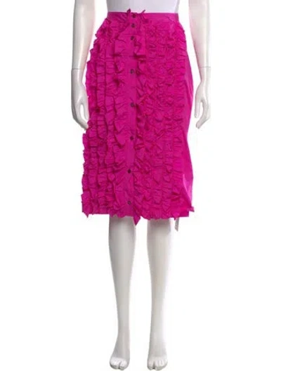 Pre-owned Msgm Ruffle Embellishment Midi Length Skirt In Purple