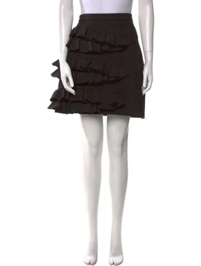 Pre-owned Msgm Ruffle Embellishment Mini Skirt In Black