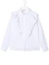 Msgm Ruffle Trim Shirt In White