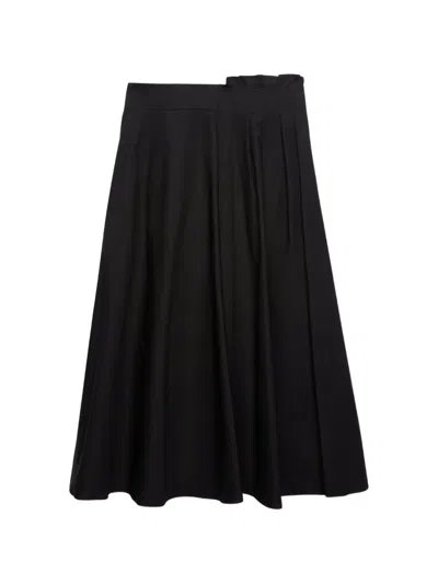 Msgm Ruffled A-line Midi Skirt In Black