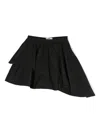 Msgm Asymmetrical Ruffled Taffeta Skirt In Black