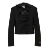 Msgm Ruffled Blouse In Brown