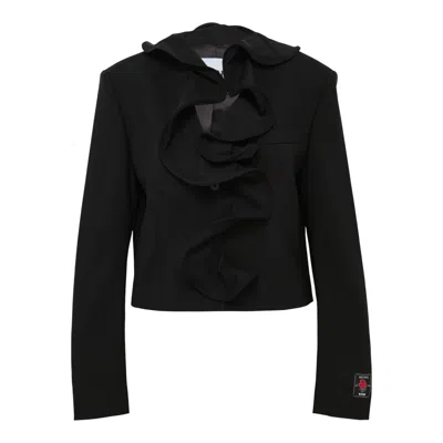 Msgm Ruffled Blouse In Brown