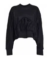 Msgm Ruffled Crewneck Sweatshirt In Black
