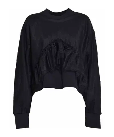 MSGM MSGM RUFFLED CREWNECK SWEATSHIRT