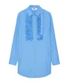 Msgm Cotton Poplin Mini Dress In Blue