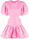 Msgm Ruffled Cutout Minidress In Pink