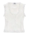 Msgm Ruffled Fringed Blouse In White