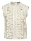 Msgm Ruffled-front Sleeveless Blouse In Pink