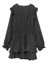 Msgm Ruffled Leopard-print Dress In Black