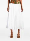 Msgm Ruffled Mid Skirt In White