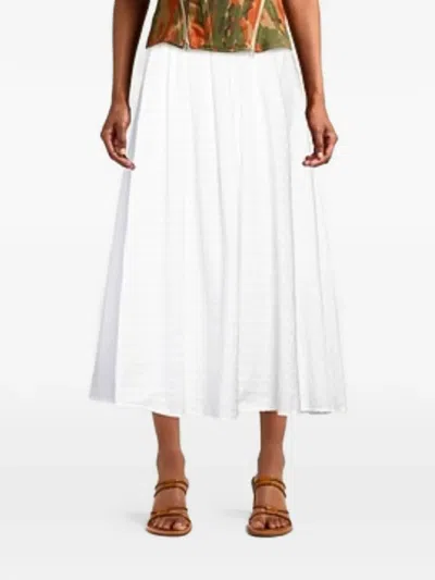 Msgm Ruffled Mid Skirt In White
