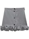 Msgm Ruffled Mini Skirt In Grey