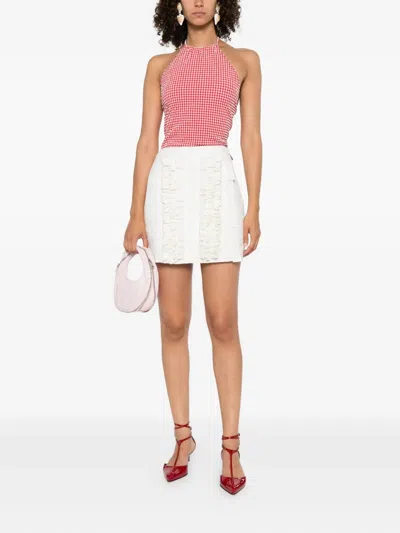 Msgm Ruffled Mini Skirt In White