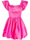 Msgm Ruffled Off-shoulder Puffball Dress In Rosa