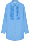 Msgm Cotton Poplin Mini Dress In Blue