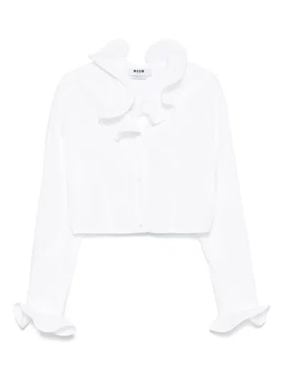 Msgm Ruffled Shirt In White