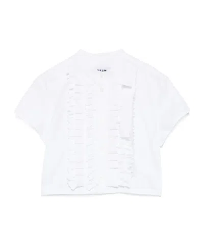 MSGM MSGM CROPPED RUFFLED SHIRT