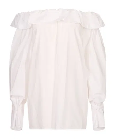 Msgm Ruffled Shirt In White