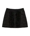 Msgm Ruffled Side Zipped Mini Skirt In Black