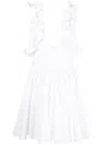 Msgm Ruffled-sleeve Flared Dress In White