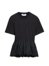 Msgm Ruffled T-shirt In Black