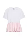 Msgm Ruffled T-shirt In White