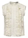 Msgm Ruffled-front Sleeveless Blouse In Pink