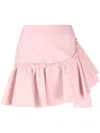 Msgm Ruffled-trim High-waisted Miniskirt In Pink
