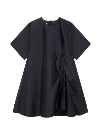 Msgm Ruffled-details Mini Dress In Black
