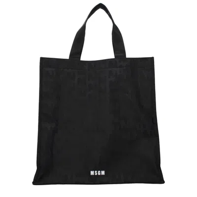 Msgm Men's Handbags Fabric Black