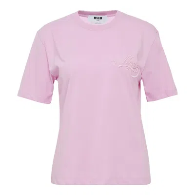 Msgm Same Tone  T-shirt In Pink